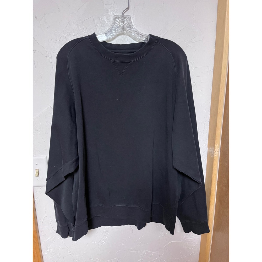 Bullock & Jones Mens Black 100%‎ Peruvian Pima Cotton Crew Neck Sweatshirt Large